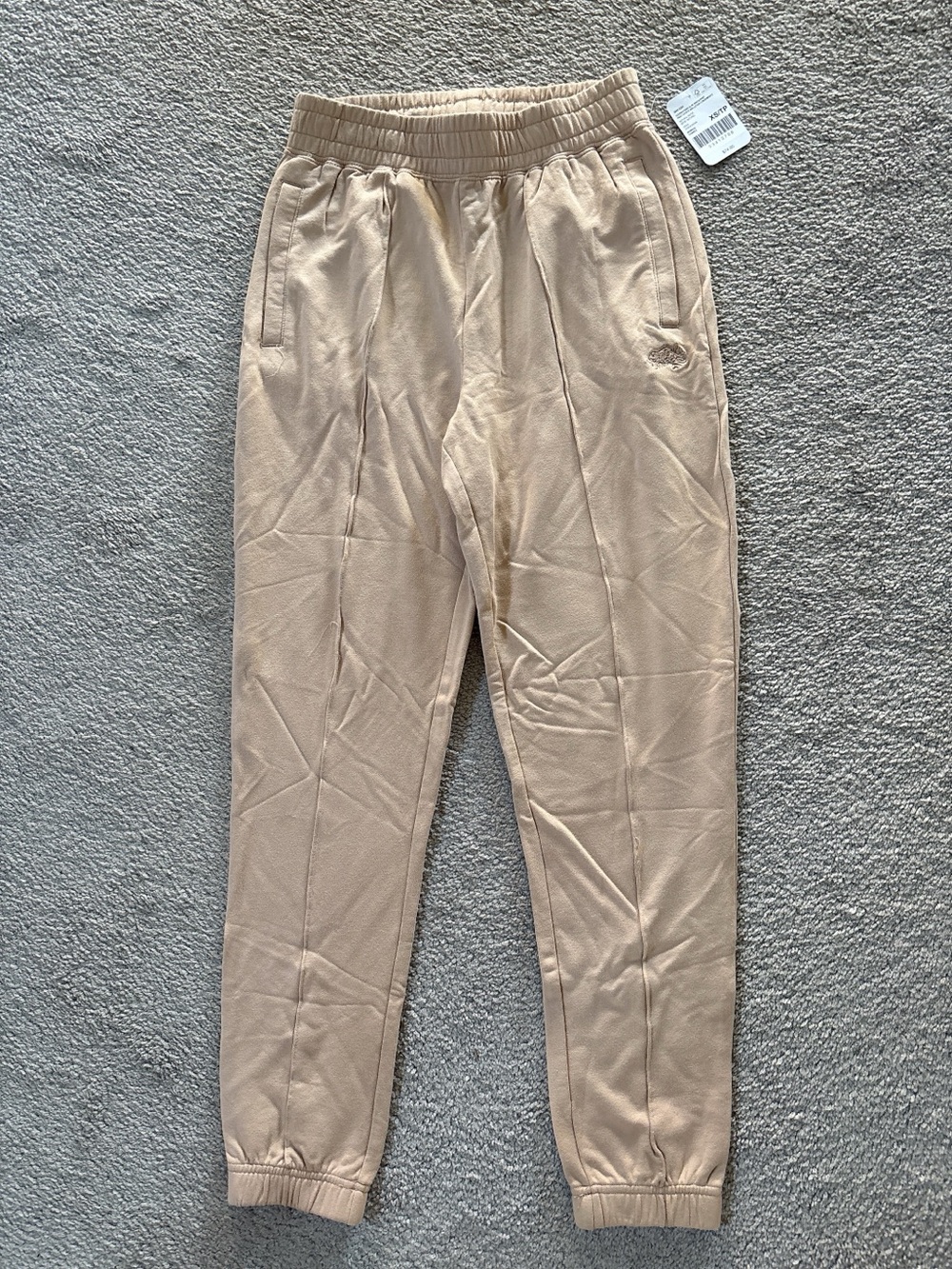 NWT！Roots Tan Jogger Sweatpants - Elastic Waist, Tapered Fit